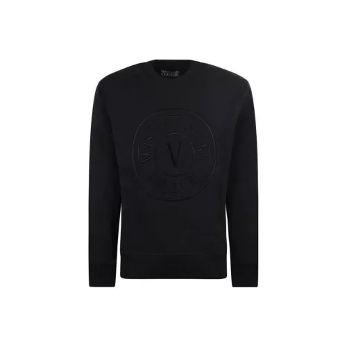 VERSACE JEANS Logo Embroidered Crewneck Sweatshirt