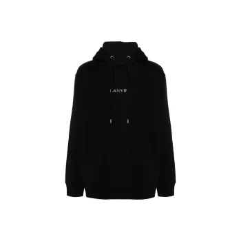 Lanvin Logo Embroidered Drawstring Hoodie