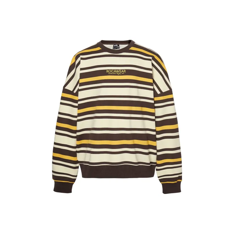 ROCAWEAR Sweatshirts Unisex Vintage Coffee Stripes-0