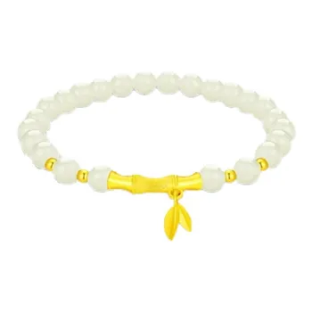 Old Qingyun Silver Building Hetian Jade Bracelets Pale Greenish White Jade Women's