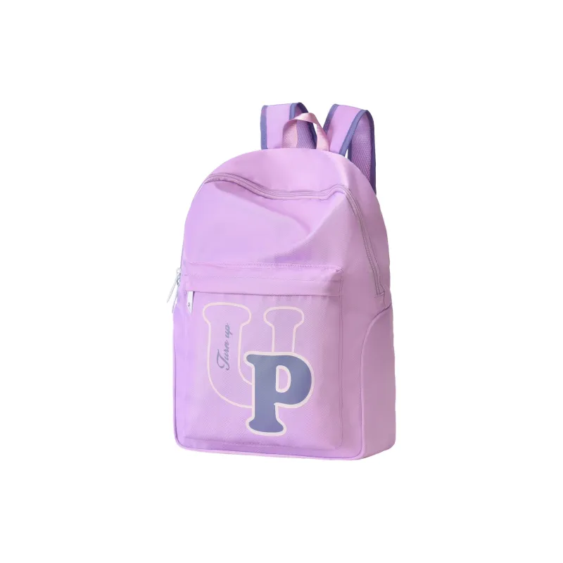TURN UP Polyester Backpack Unisex Apricot/Pink/Purple-9