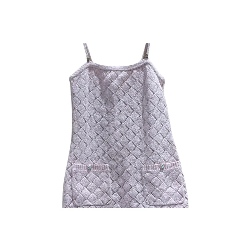 CHANEL Slip Dresses Women's Pink-2
