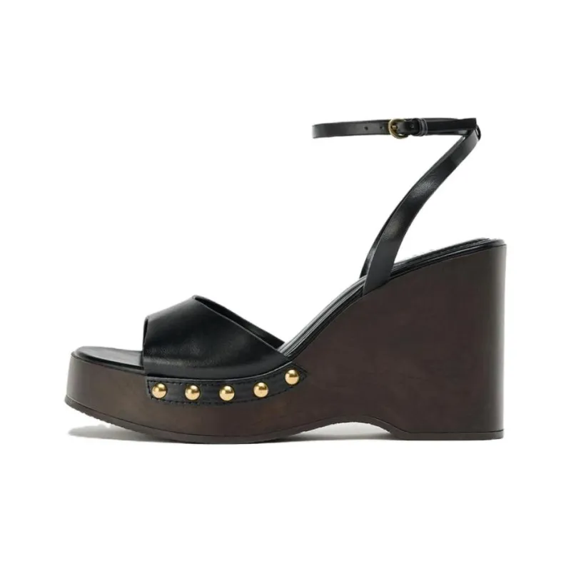 ZARA One Strap Sandals Women's Black-0