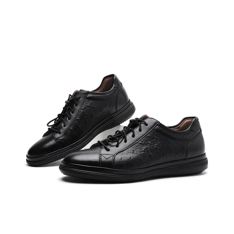 ELLE HOMME Low Top Skateboard Shoes Men's Black-2