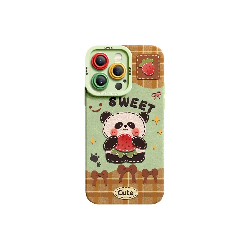 I Create My Art Silicone Material Bear Bunny Impact Resistant Phone Cases Compatibility IPhone16/15/14/13/12/11-6