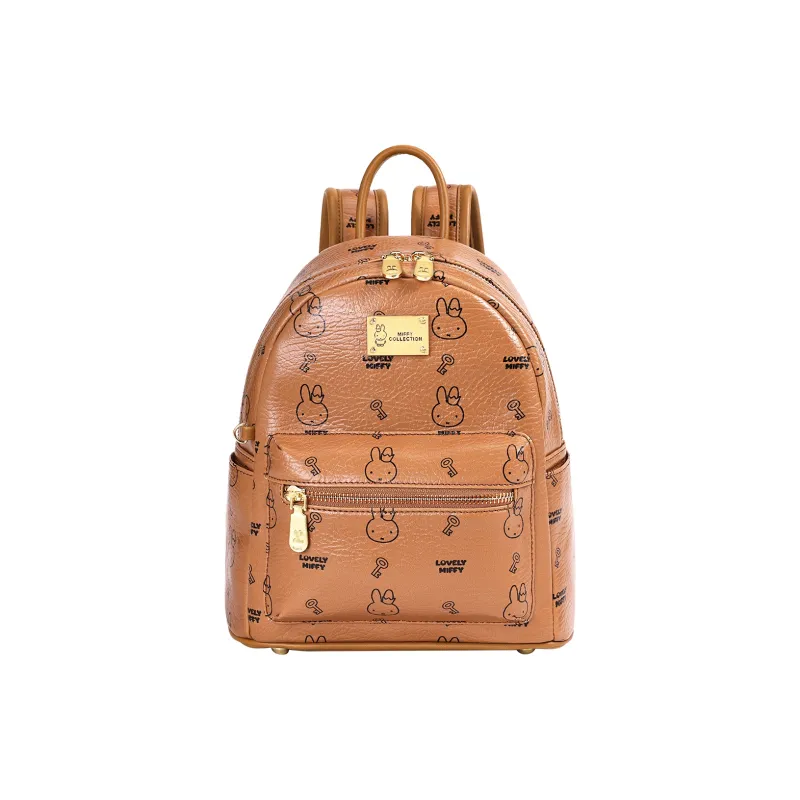 Miffy Synthetic Leather Backpack Women's Ecru/Pink/Brown-13