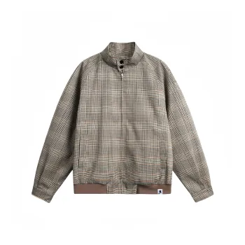 ROBINHOOD Jackets Coats Unisex Houndstooth Brown Check