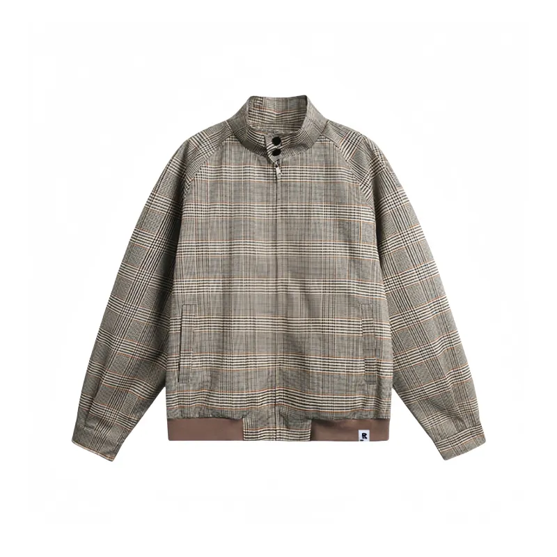 ROBINHOOD Jackets Coats Unisex Houndstooth Brown Check-0