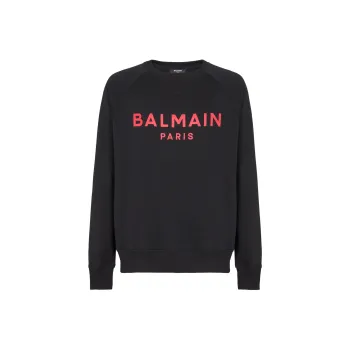 BALMAIN Logo print Cotton Sweatshirt