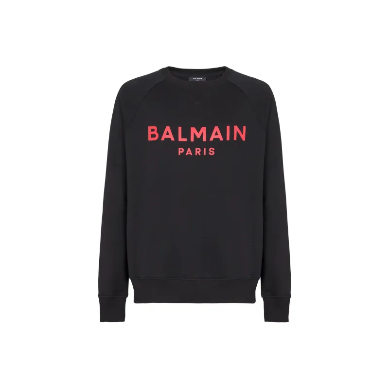 BALMAIN Logo print Cotton Sweatshirt-0