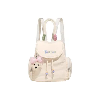 TOUTOU Fabric Backpack Regular Women's Cream White