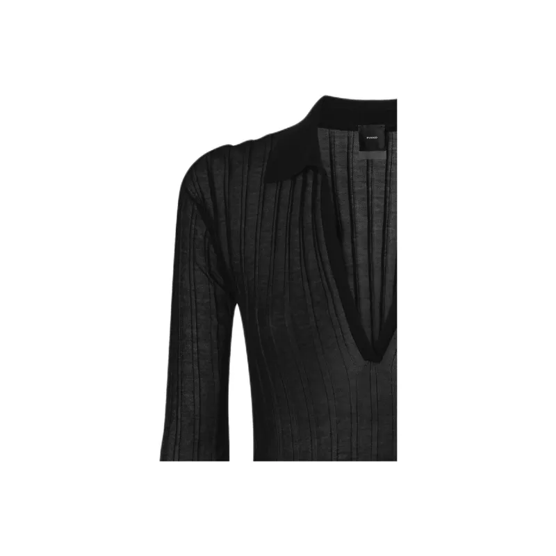PINKO Ribbed Polo Top-4