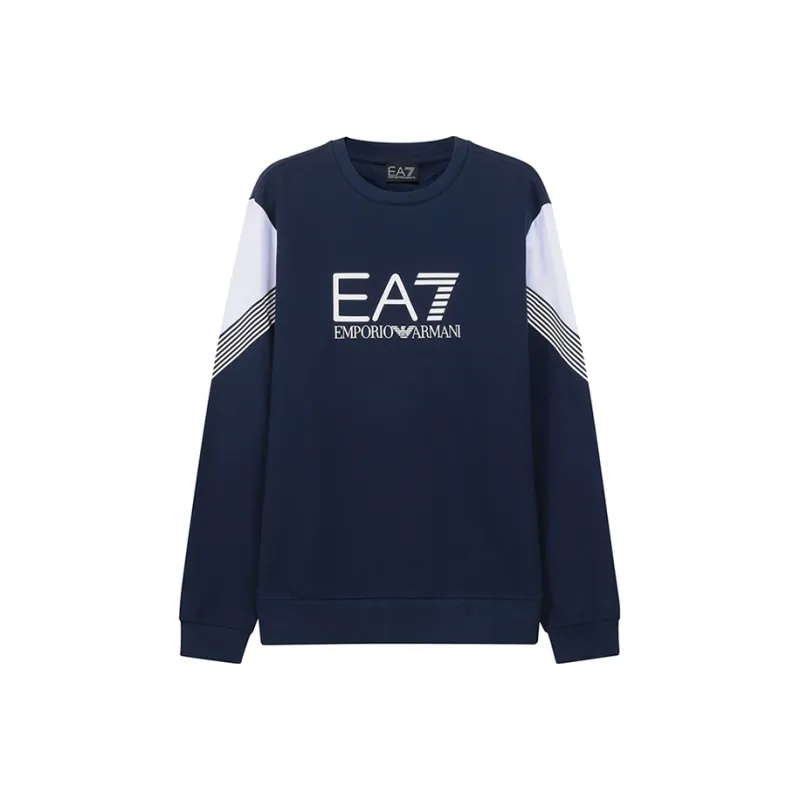 EMPORIO ARMANI EA7 Sweatshirts Men Marine Blue White-0
