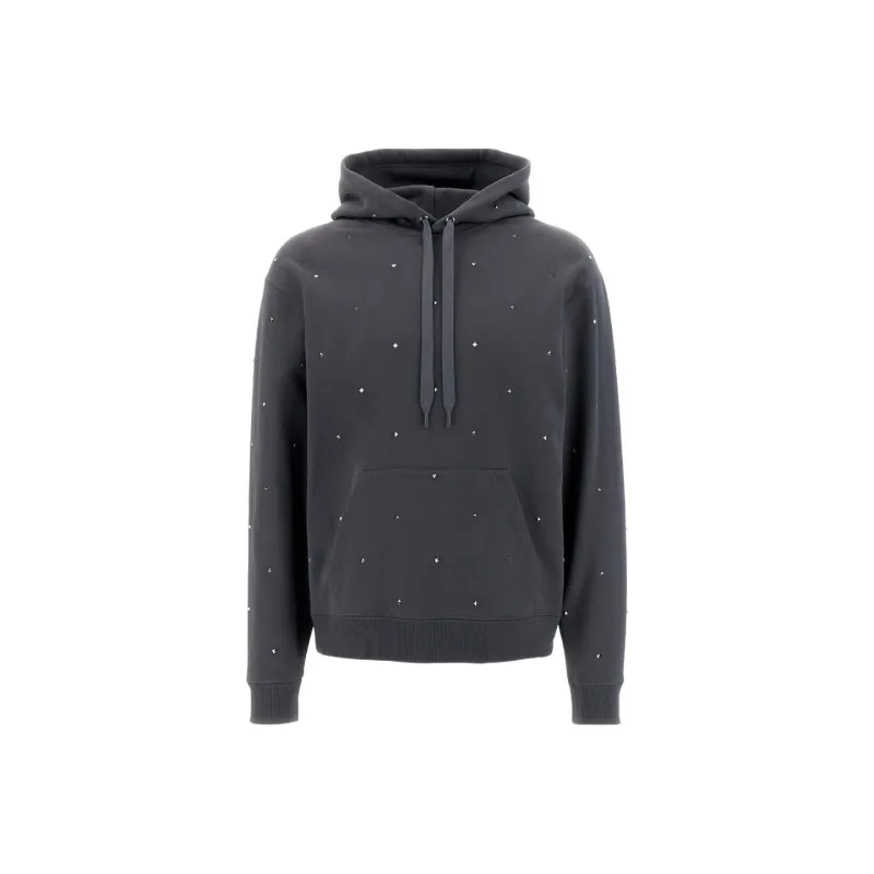 Valentino Stud Embellished Drawstring Hoodie-0