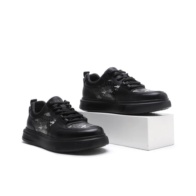 ELLE HOMME Low Top Skateboard Shoes Men's Black-2