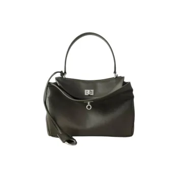 Balenciaga Rodeo Smooth Calf Leather One Shoulder Handbag Small Size Women's Dark Khaki