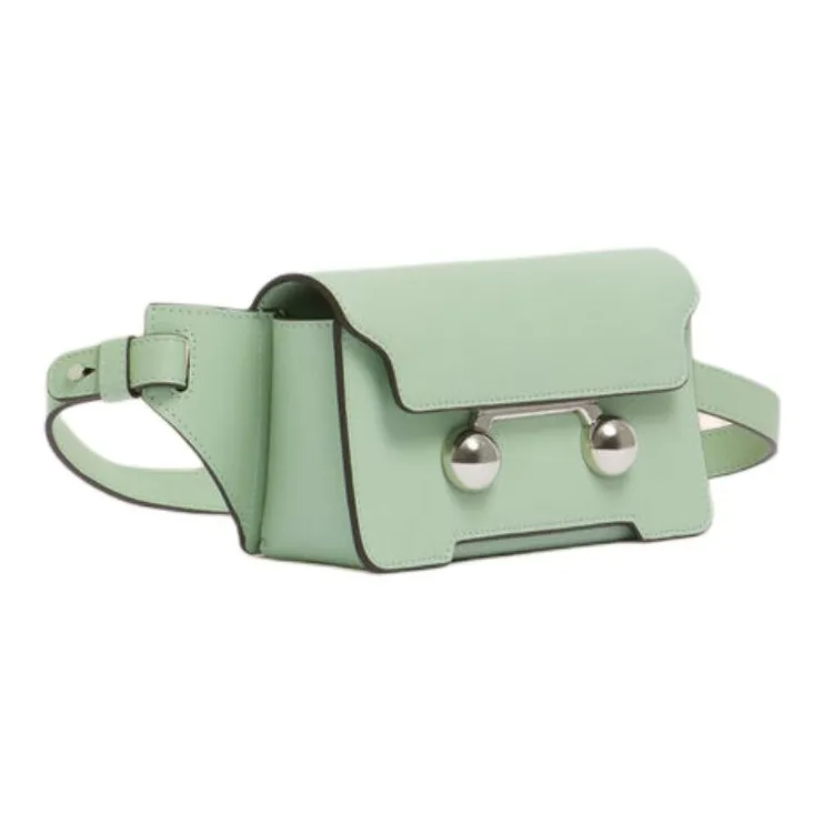 MARNI Trunkaroo Calfskin Shoulder Bag, Crossbody Bag Men's Light Green-2