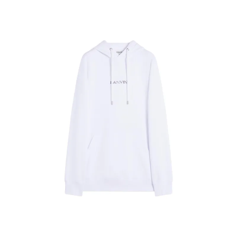 Lanvin Logo Embroidered Drawstring Hoodie-4