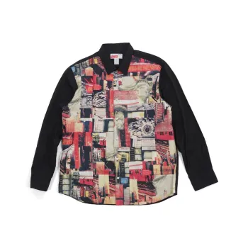 Supreme Comme Des Garcons Shirt Patchwork Button Up Shirt