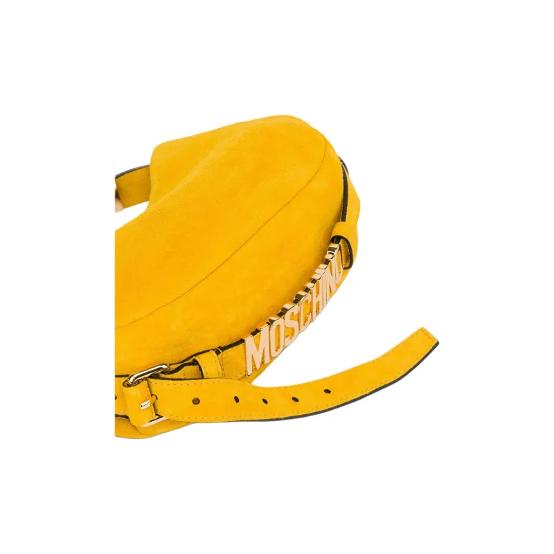 MOSCHINO Calfskin Crescent Bag Handbag Trumpets Women's Yellow-3