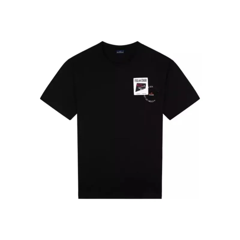 Paul & Shark Logo patch Cotton T shirt-0