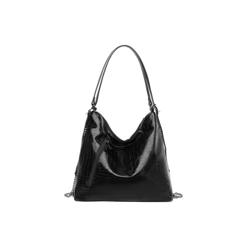 JIEXINI PU Shoulder Bag Regular Women's Black/Brown-0