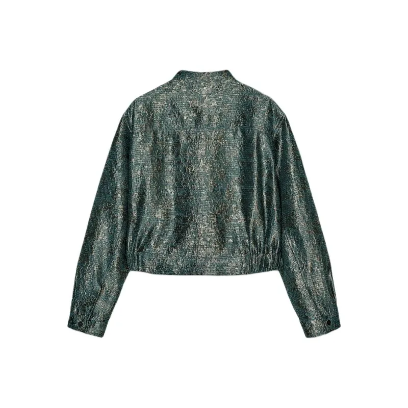 ZARA Jackets & Coats Women's Black/Green-1