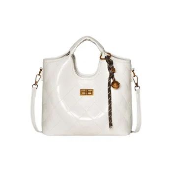 15 MINS Synthetic Leather One Shoulder Handbag, Crossbody Bag Regular Women's Ecru/Black/Coffee