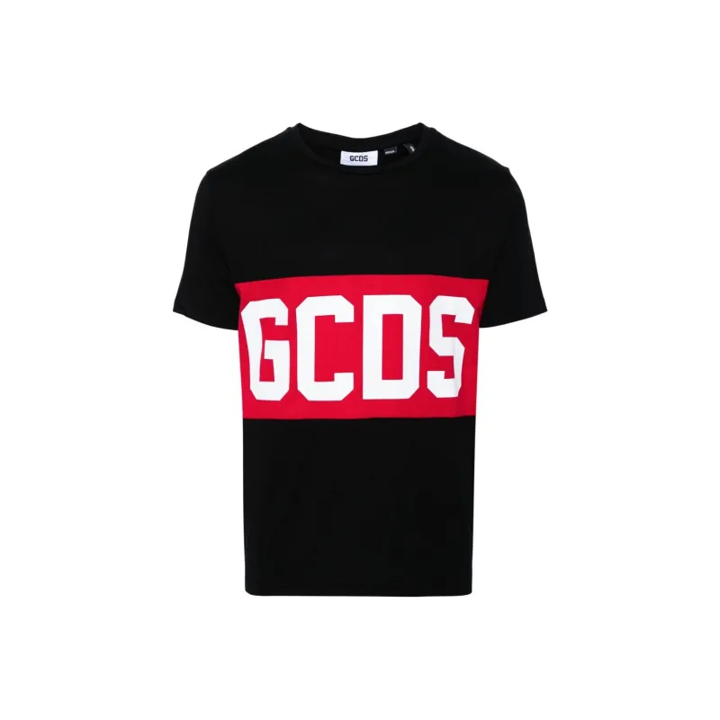 GCDS Band Logo Crew Neck T Shirt-0