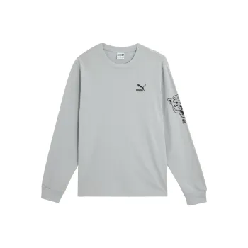 PUMA Casual T Shirt Unisex Gray White