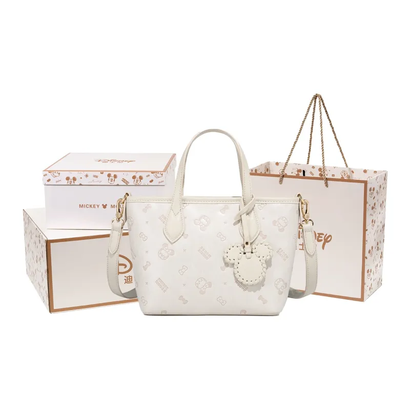 Disney Mickey Series PU Small Tote Handbag, Shoulder Bag Crossbody Bag Regular Women's Pink/White-0