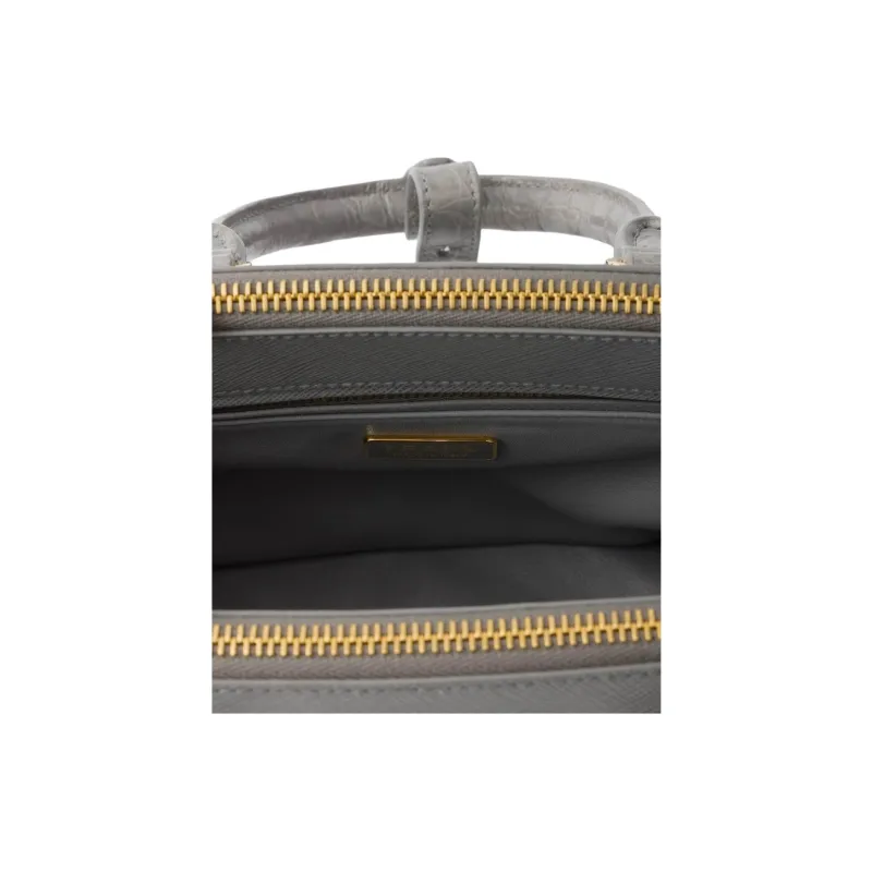 PRADA Galleria Killer Bag Calfskin One Shoulder Handbags Mini Women's Cloud Gray-4