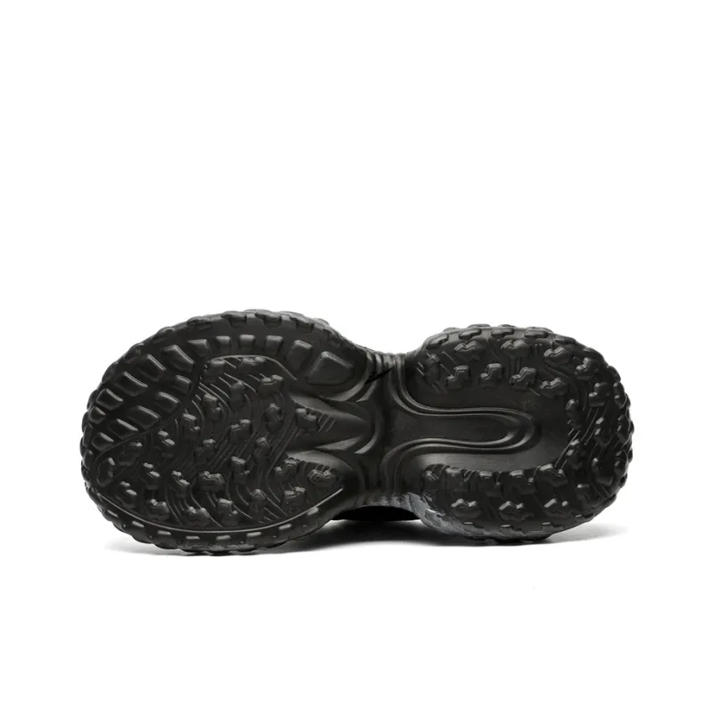 Kuding Chunky Sneakers Unisex Low Top Champagne/Black-13