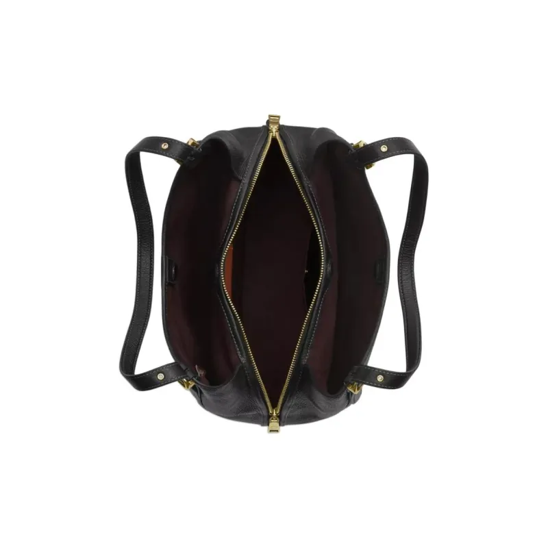 COACH Leather Handbag, Shoulder Bag Tubas Women's Black-2