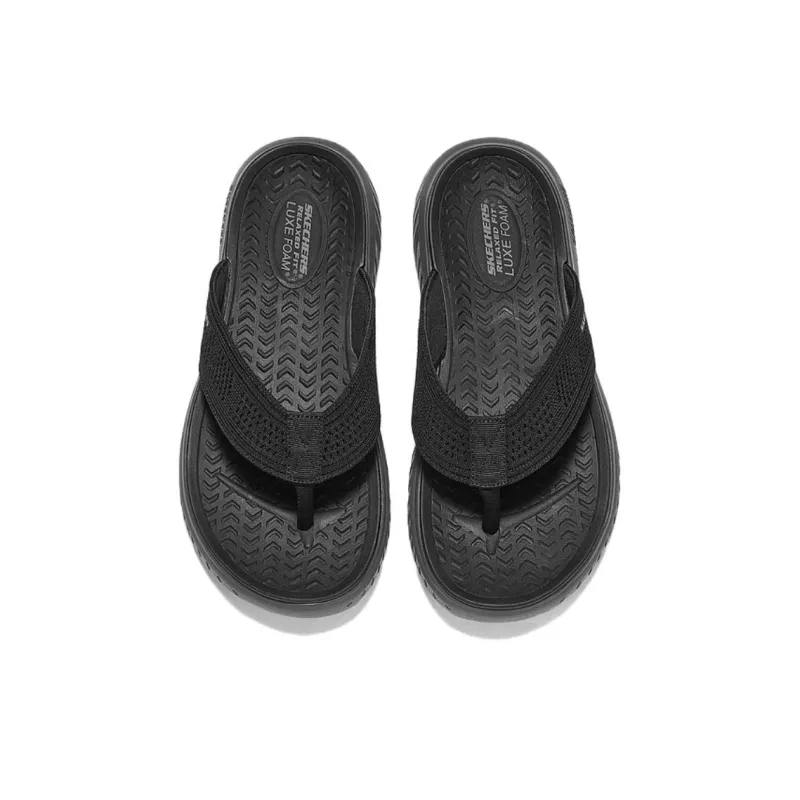 Skechers Relaxed Fit Abrasion Resistant Slip Resistant Flip Flops Men's Black-3