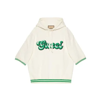 GUCCI Logo embroidered Short sleeve Hoodie