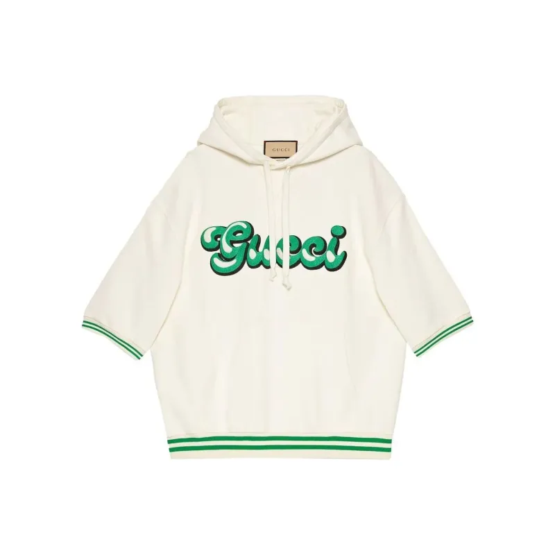 GUCCI Logo embroidered Short sleeve Hoodie-0