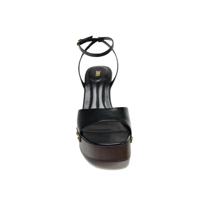ZARA One Strap Sandals Women's Black-2