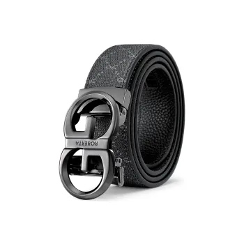 ROBERTA DI CAMERINO PVC Leather Belts Men's Black Width 3.45CM