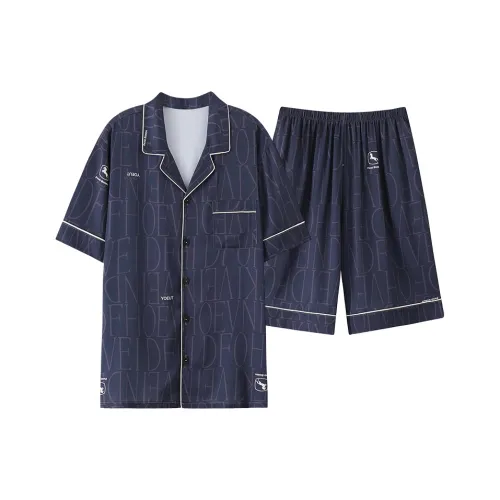Pretty Lady Pajama Set Men's Dark Gray Letter