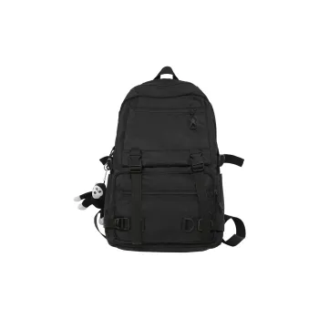 Deli Bear Nylon Backpack Large Size Unisex Black