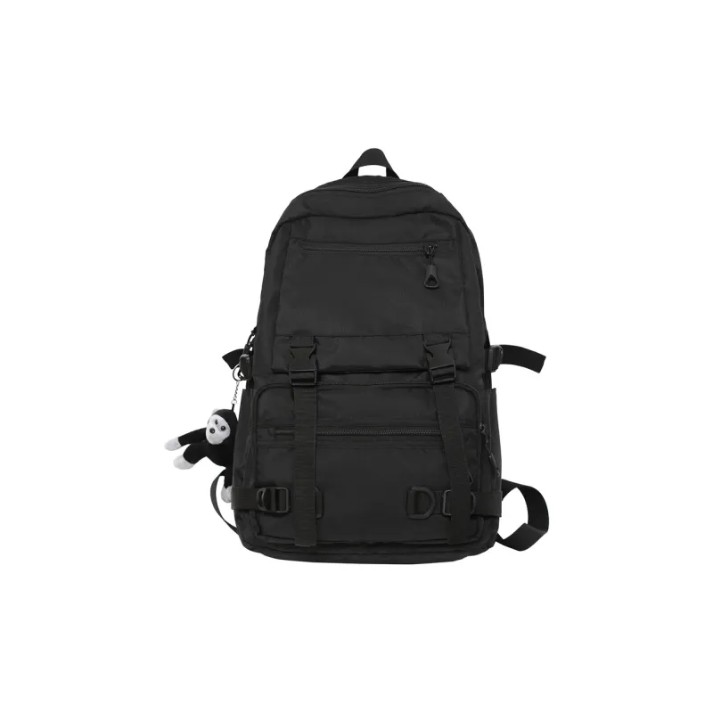 Deli Bear Nylon Backpack Large Size Unisex Black-0
