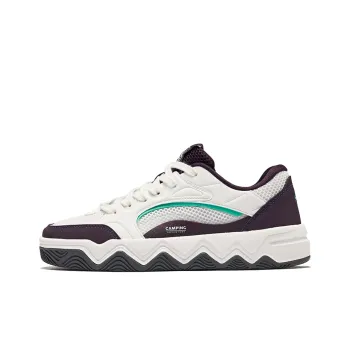 Erke Slip Resistant, Abrasion Resistant, Breathable Low Top Skateboard Shoes Women's Microcrystal White Deep Chestnut