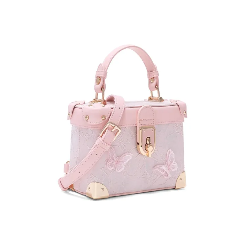 CLEVER& KETCH PU Box Bag Handbags Women's White/Pink-7