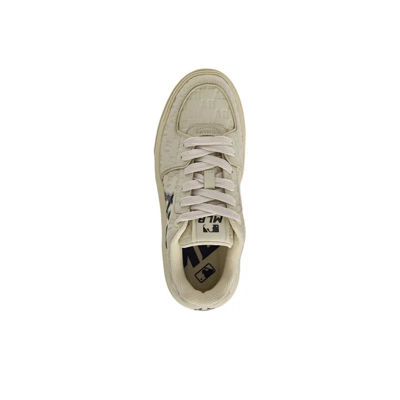 MLB New York Yankees Anti Slip Wear Resistant Low Top Skateboard Shoes Unisex Ivory-2