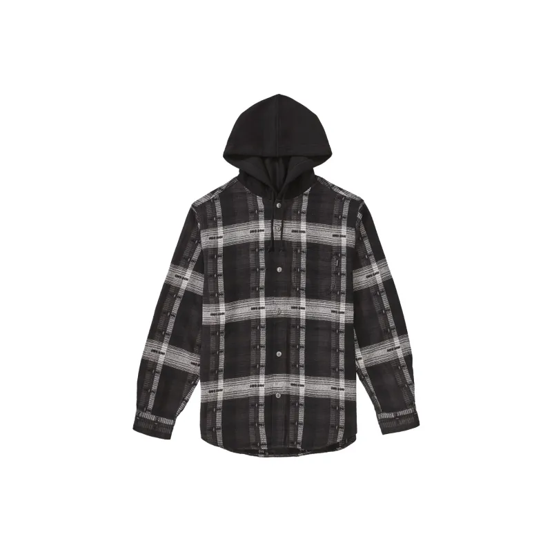 Supreme Hooded Jacquard Flannel Shirt-0