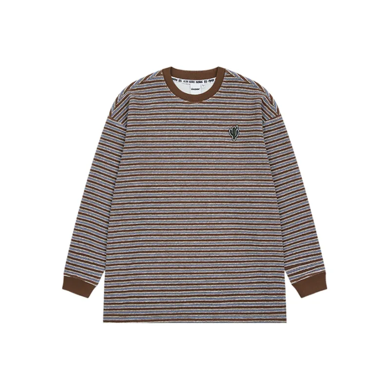 【SATIIIZ】Penner Stripe Knit Long Sleeve T-shirt XXZXX T-Shirts Unisex - POIZON