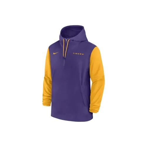 Nike Lsu Tigers Sideline Pre Game Player Men's Nike College 1/2 Zip Hooded Jacket