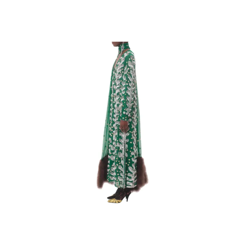 Valentino Long Sleeved Dresses Women's Green-3