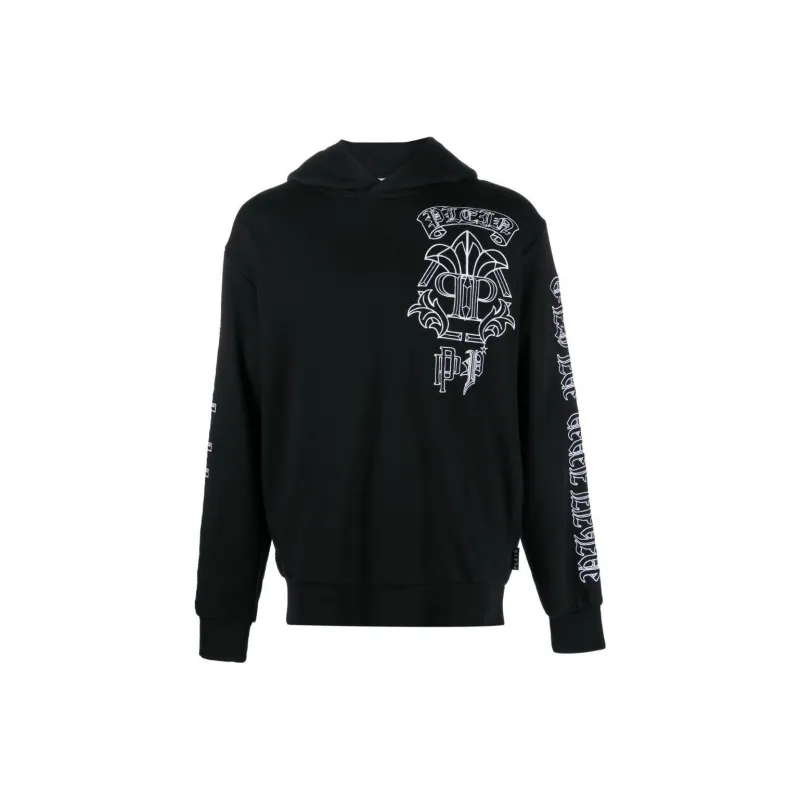 PHILIPP PLEIN Skull print Logo embroidered Hoodie-0